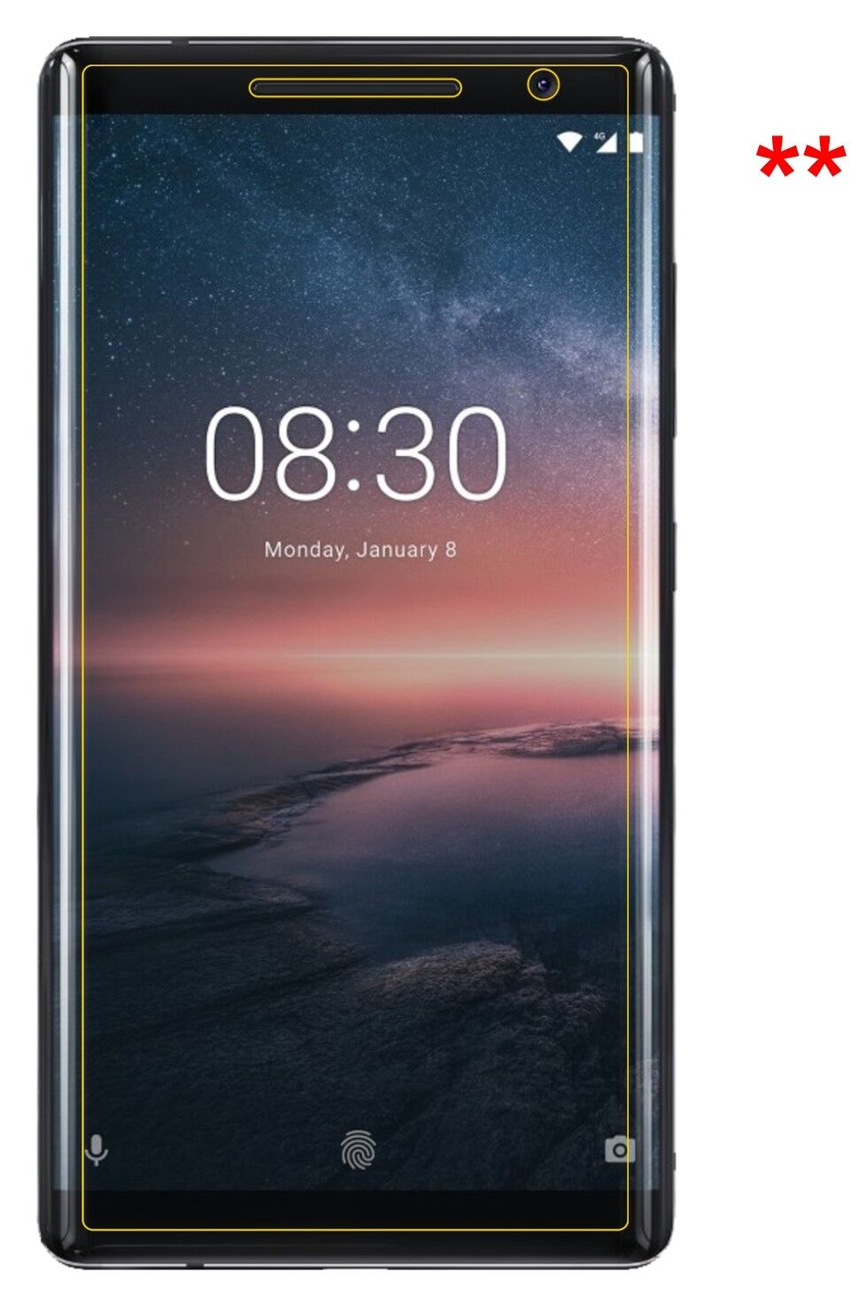 Dünne und klare Folie passend zugeschnitten für Nokia 8 Sirocco