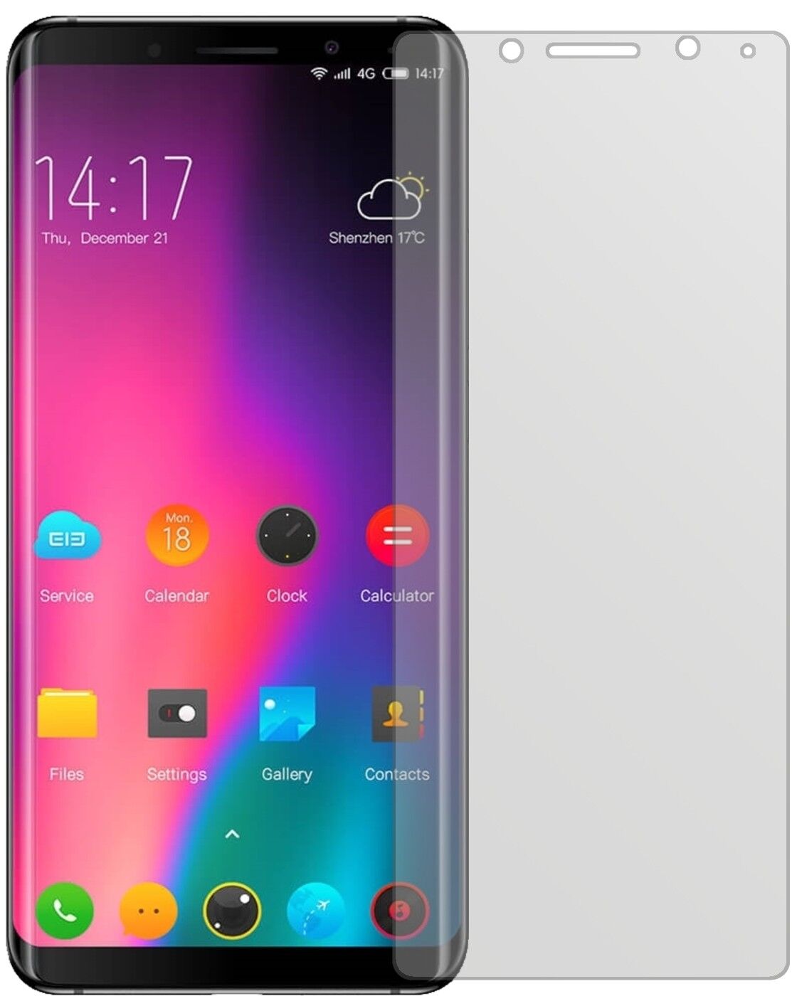 Matte Displayschutzfolie von dipos passend für Elephone U Pro, präziser Zuschnitt und blasenfrei montiert