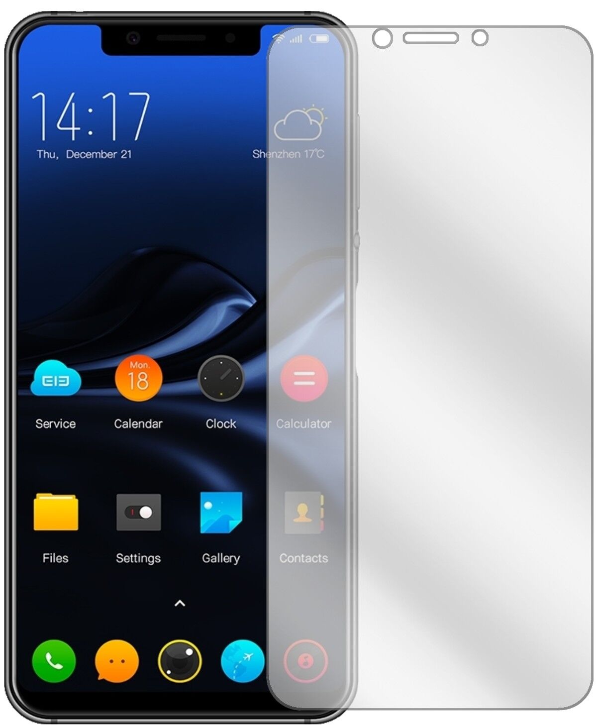 Klare Displayschutzfolie von dipos passend für Elephone A4, präziser Zuschnitt und blasenfrei montiert
