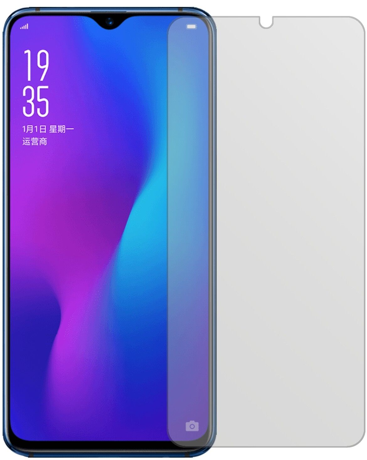 Matte Displayschutzfolie von dipos passend für Oppo R17 Pro, präziser Zuschnitt und blasenfrei montiert