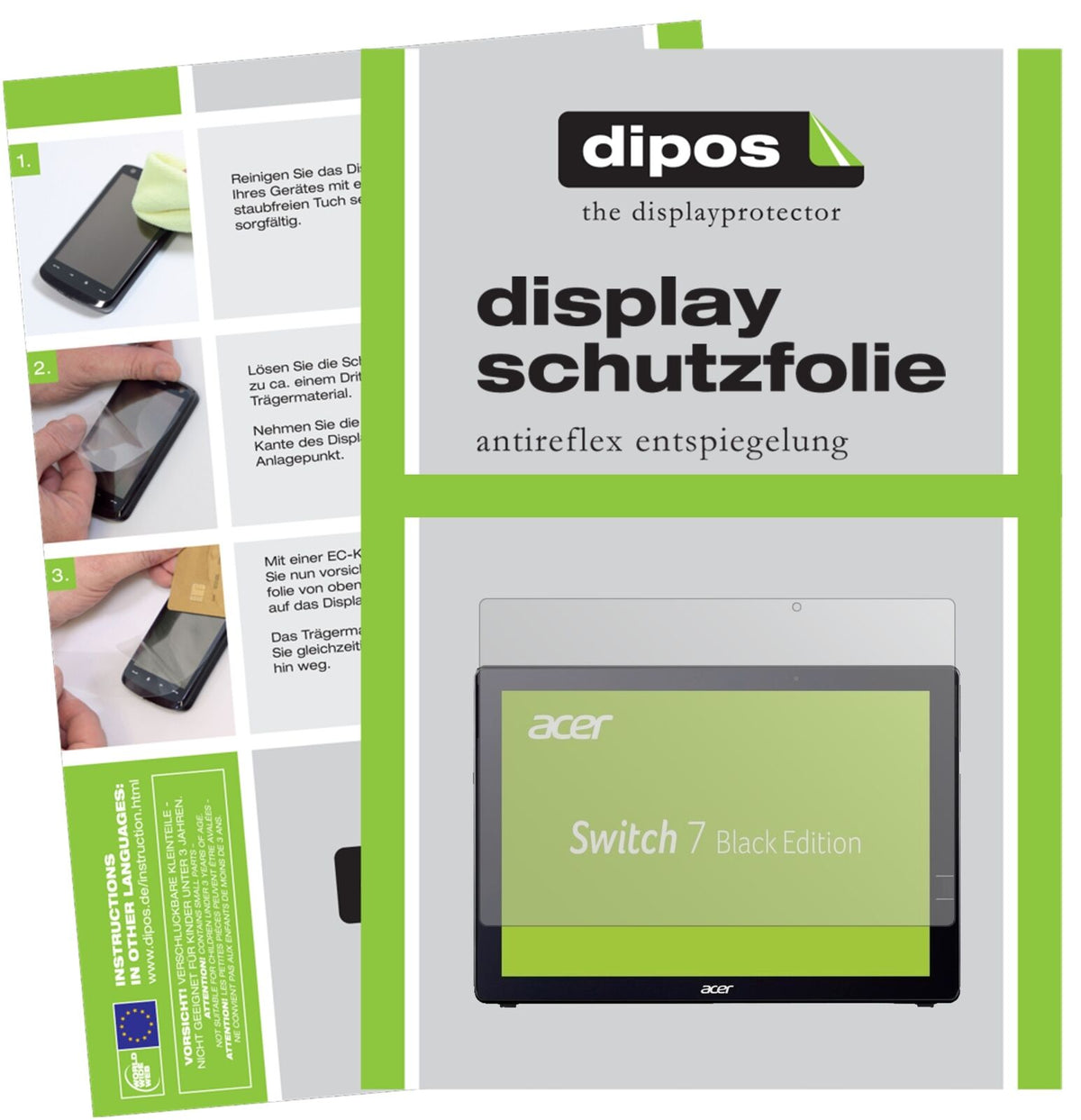 1x Schutzfolie matt für Acer Switch 7 Display-Schutzfolie