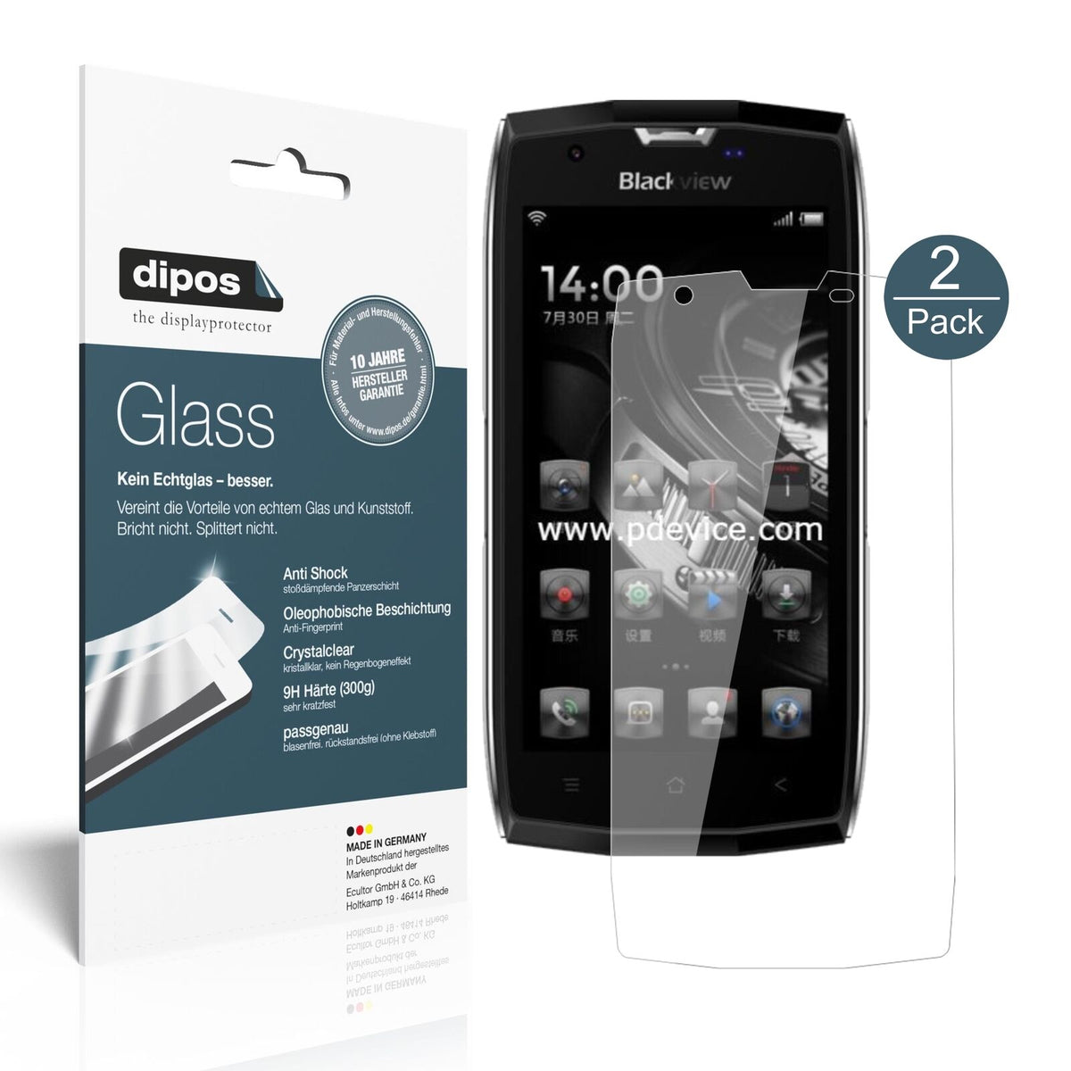 1x 9H Schutzfolie für Blackview BV7000 Pro Panzerfolie