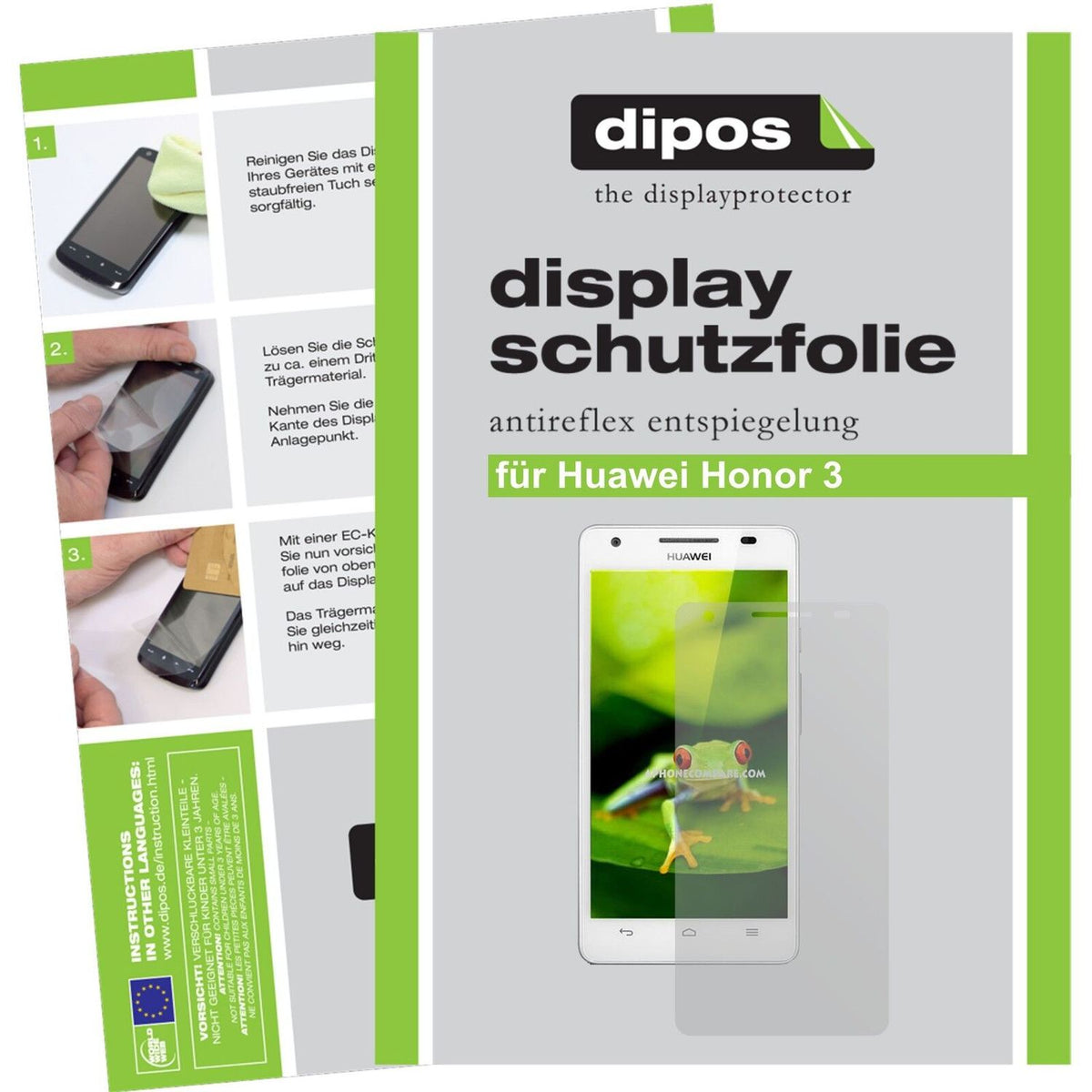 2x Schutzfolie matt für Honor 3 Huawei Display-Schutzfolie