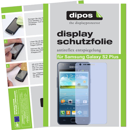2x Schutzfolie matt für Galaxy S2 Plus Samsung Display-Schutzfolie