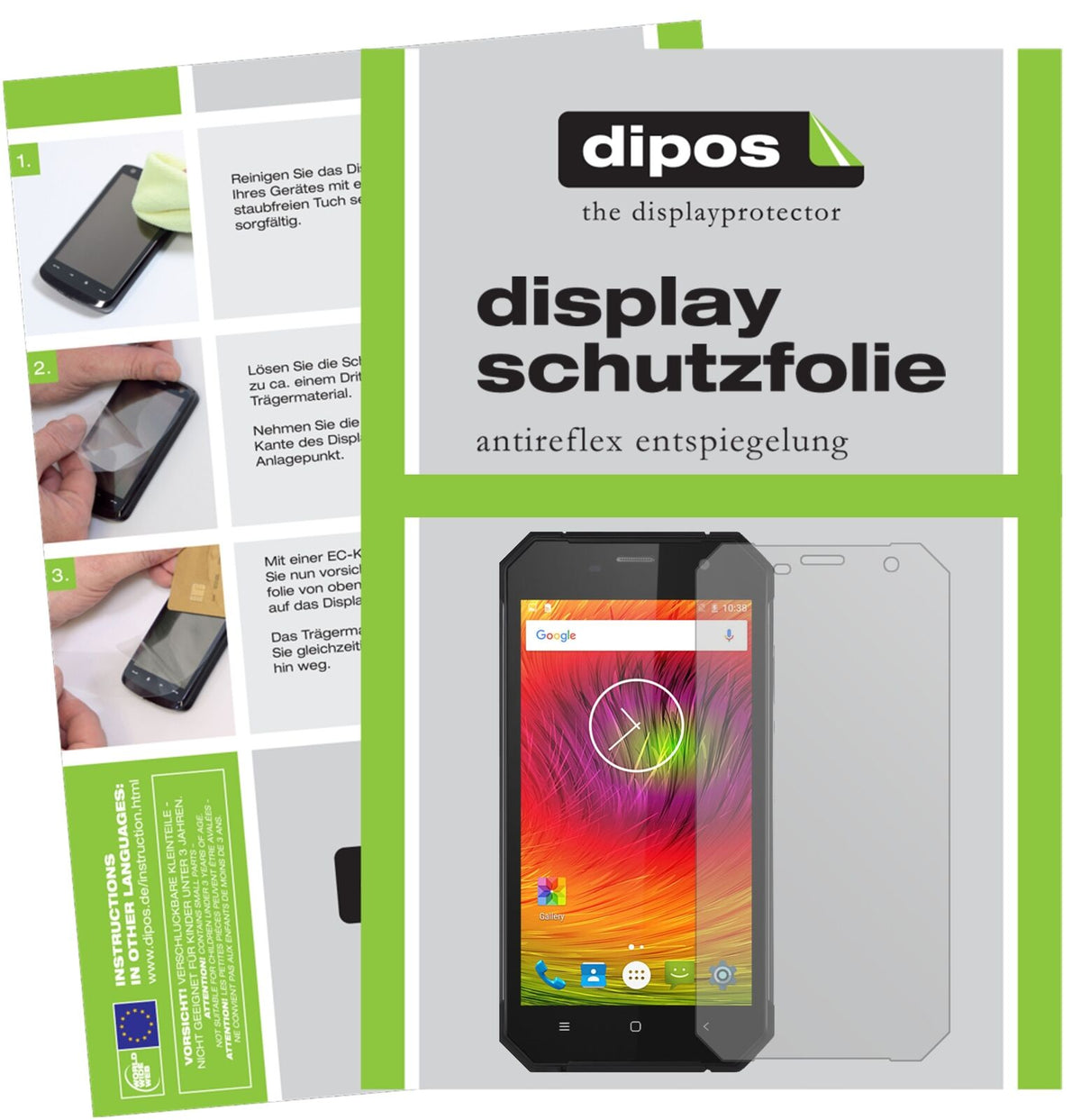 NomuM6 mit aufgebrachter dipos Displayschutzfolie, die lästige Fingerabdrücke minimiert