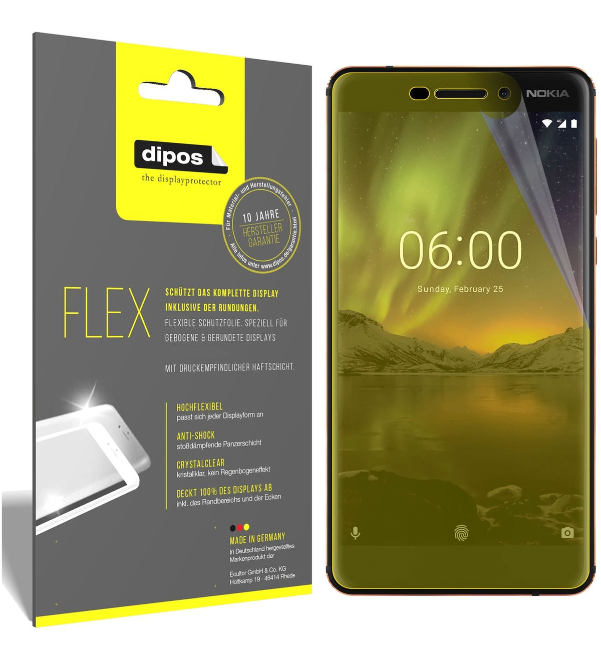 2x 3D Full Cover Schutzfolie für Nokia 6.1 2018