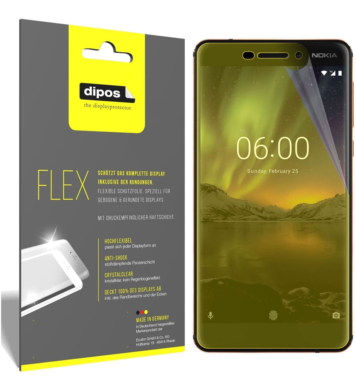 2x 3D Full Cover Schutzfolie für Nokia 6.1 2018