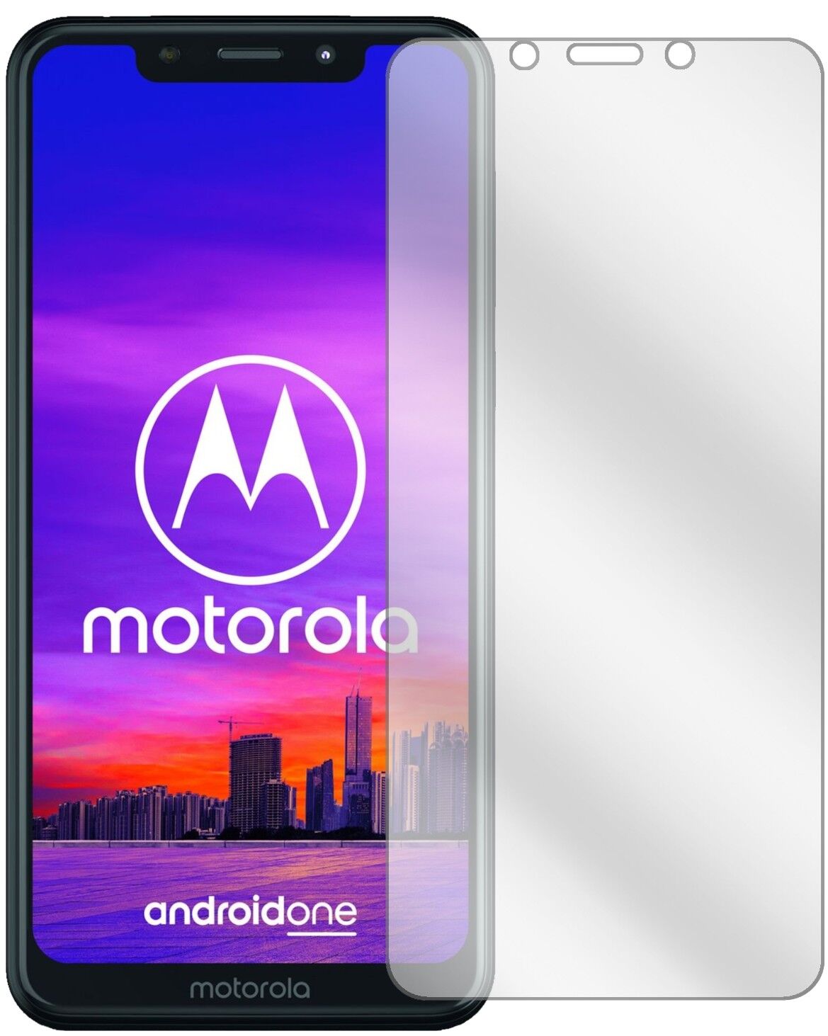 Klare Displayschutzfolie von dipos passend für Motorola One, präziser Zuschnitt und blasenfrei montiert