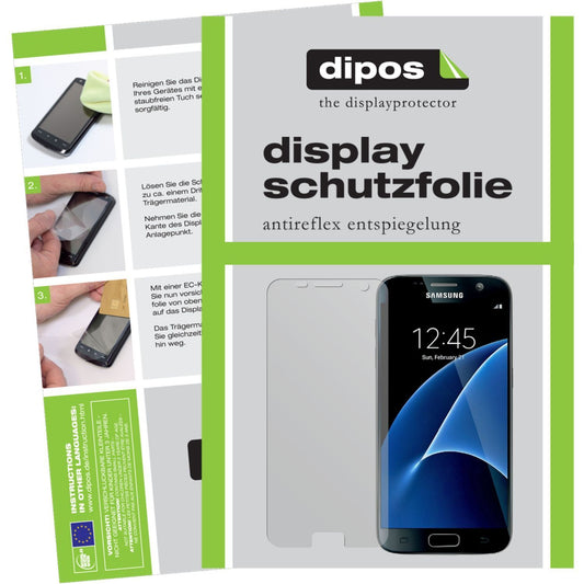 Matte Displayschutzfolie von dipos passend für Galaxy S7 Samsung, präziser Zuschnitt und blasenfrei montiert