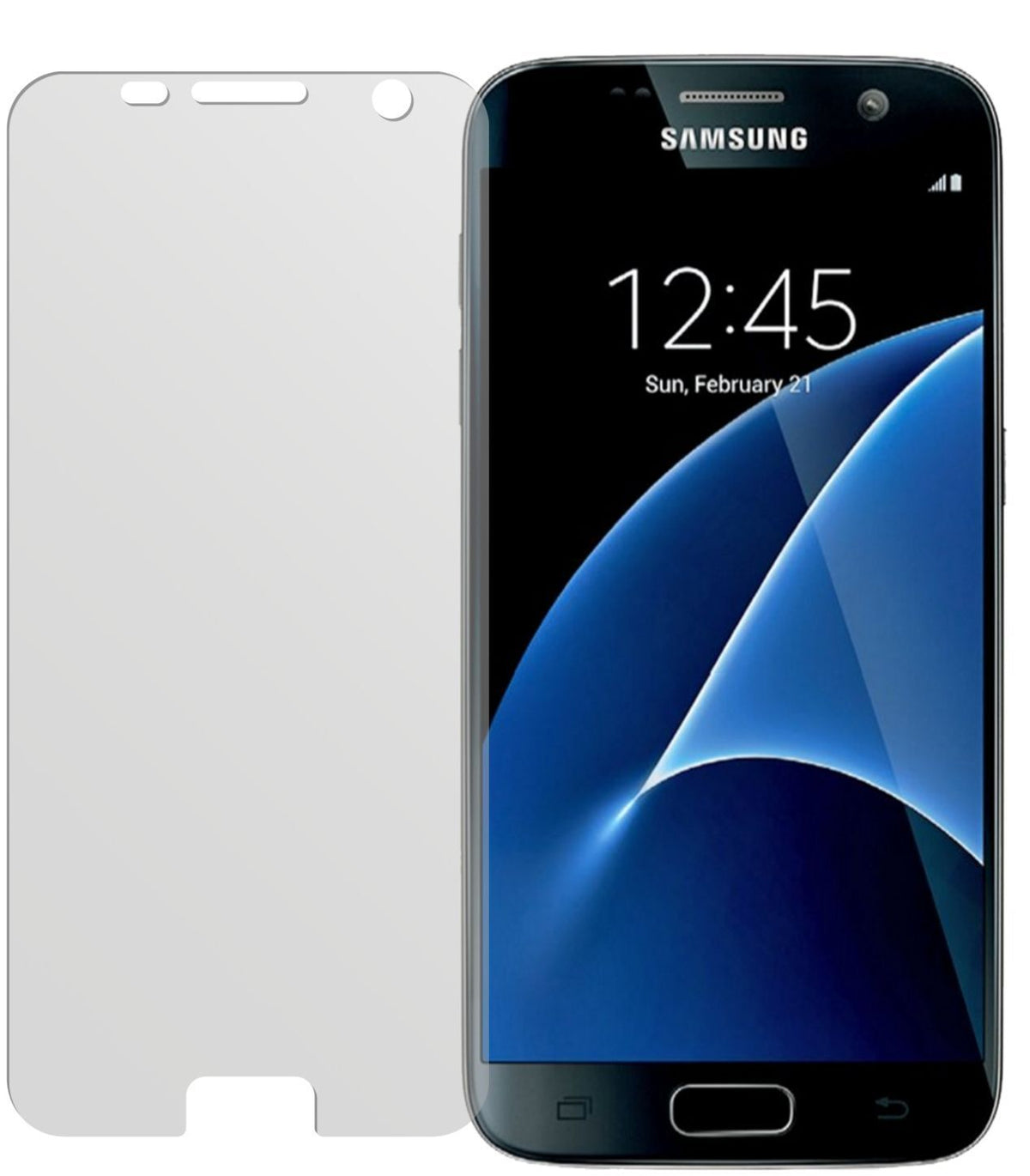 Galaxy S7Samsung mit aufgebrachter dipos Displayschutzfolie, die lästige Fingerabdrücke minimiert