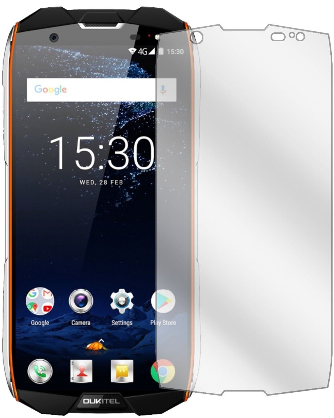 Klare Displayschutzfolie von dipos passend für Oukitel WP5000, präziser Zuschnitt und blasenfrei montiert