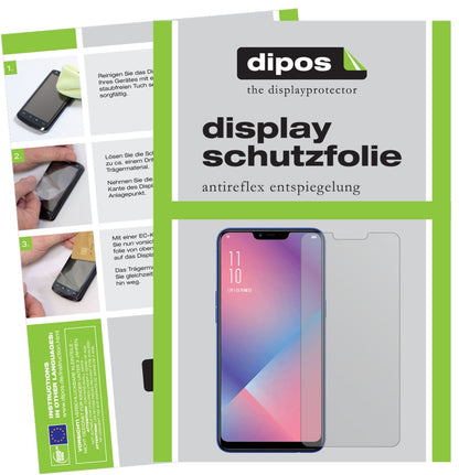 OppoR15 Neo mit aufgebrachter dipos Displayschutzfolie, die lästige Fingerabdrücke minimiert