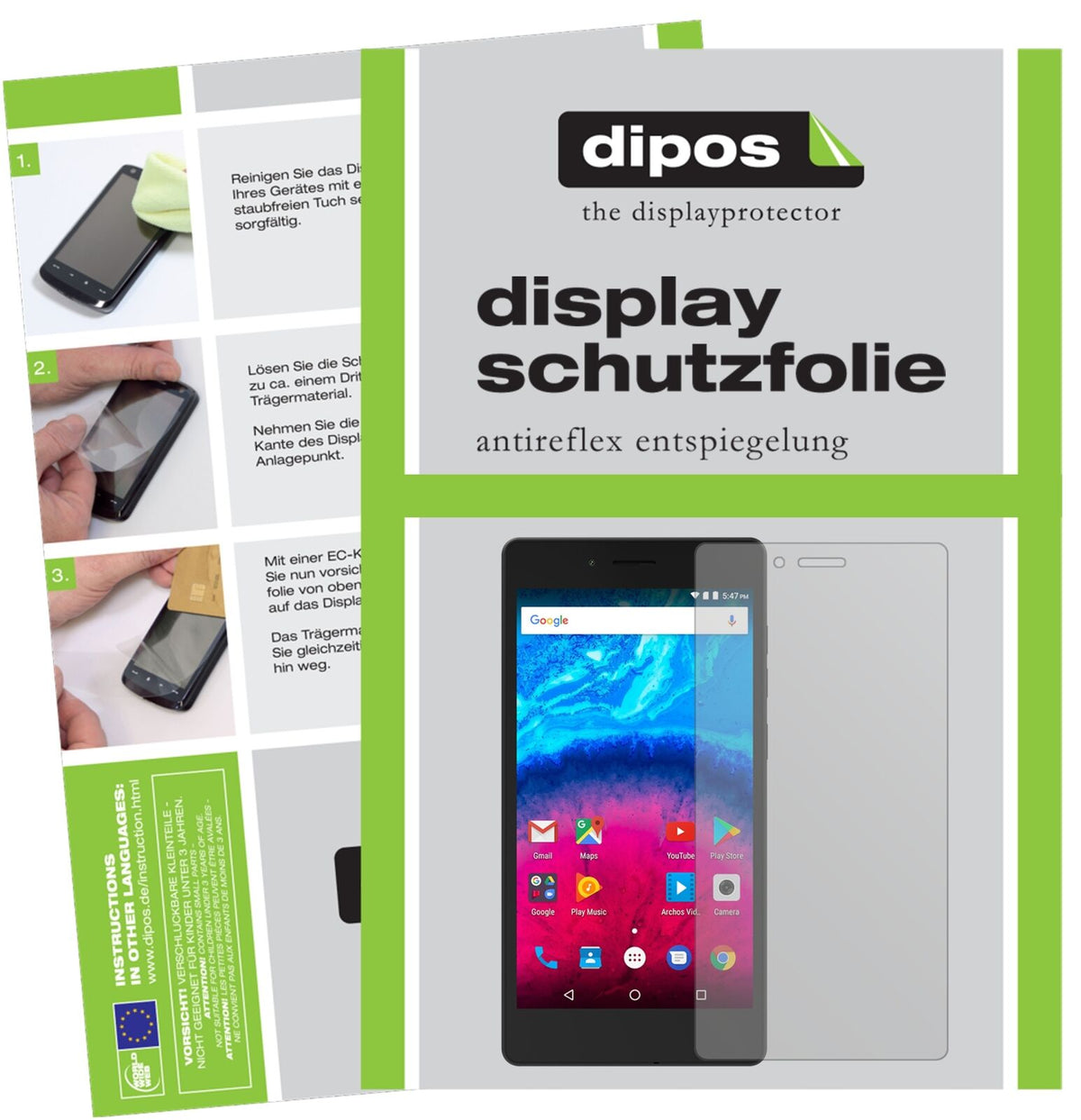 5x Schutzfolie matt für Archos 50 Core 5,0 Zoll Display-Schutzfolie