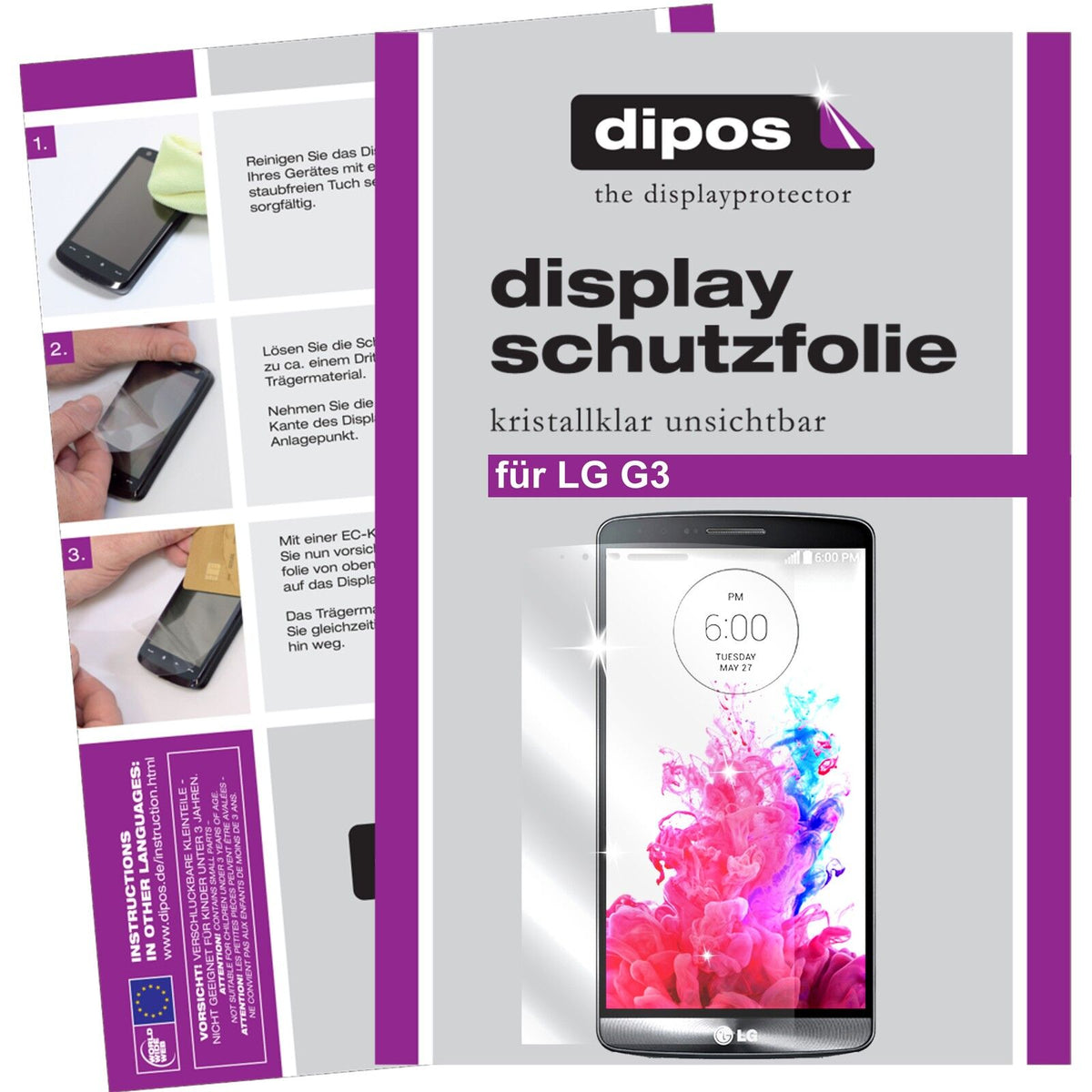 2x Schutzfolie klar für G3 LG Display-Schutzfolie