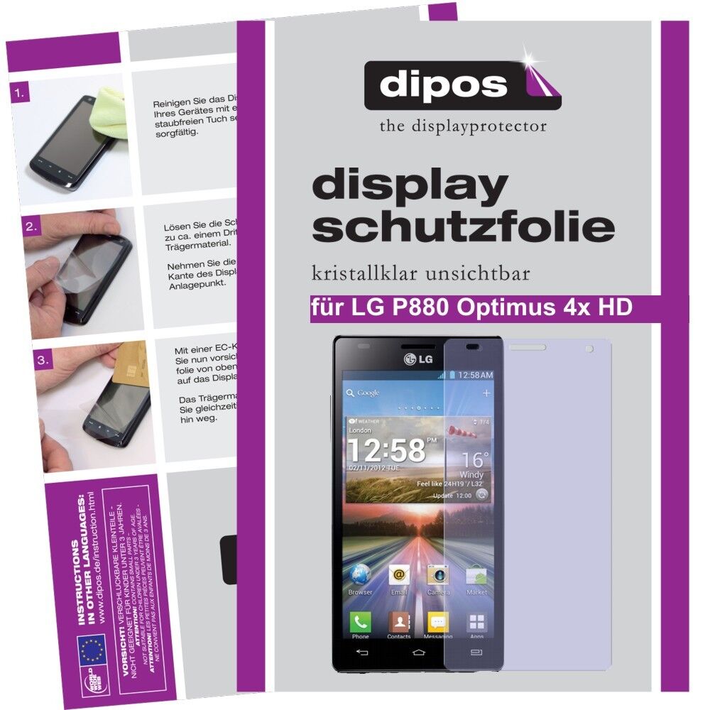 2x Schutzfolie klar für P880 Optimus HD LG Display-Schutzfolie