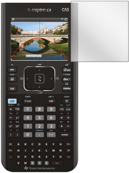 Klare Displayschutzfolie von dipos passend für Texas Instruments TI Nspire CX Taschenrechner, präziser Zuschnitt und blasenfrei montiert