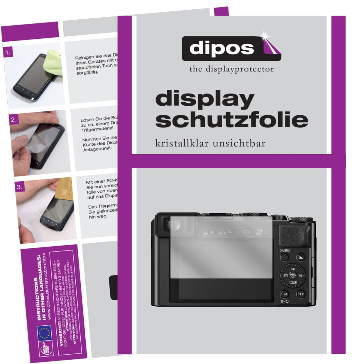5x Schutzfolie klar für Panasonic Lumix DC-LX100 II Display-Schutzfolie
