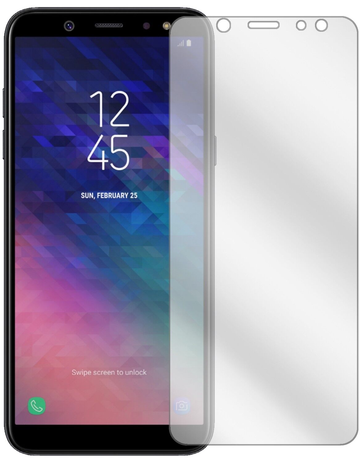 Klare Displayschutzfolie von dipos passend für Samsung Galaxy A6 Plus (2018), präziser Zuschnitt und blasenfrei montiert