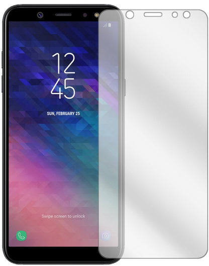 Klare Displayschutzfolie von dipos passend für Samsung Galaxy A6 Plus (2018), präziser Zuschnitt und blasenfrei montiert