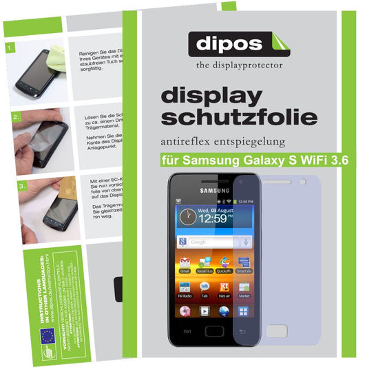2x Schutzfolie matt für Galaxy S WiFi 3.6 Samsung Display-Schutzfolie