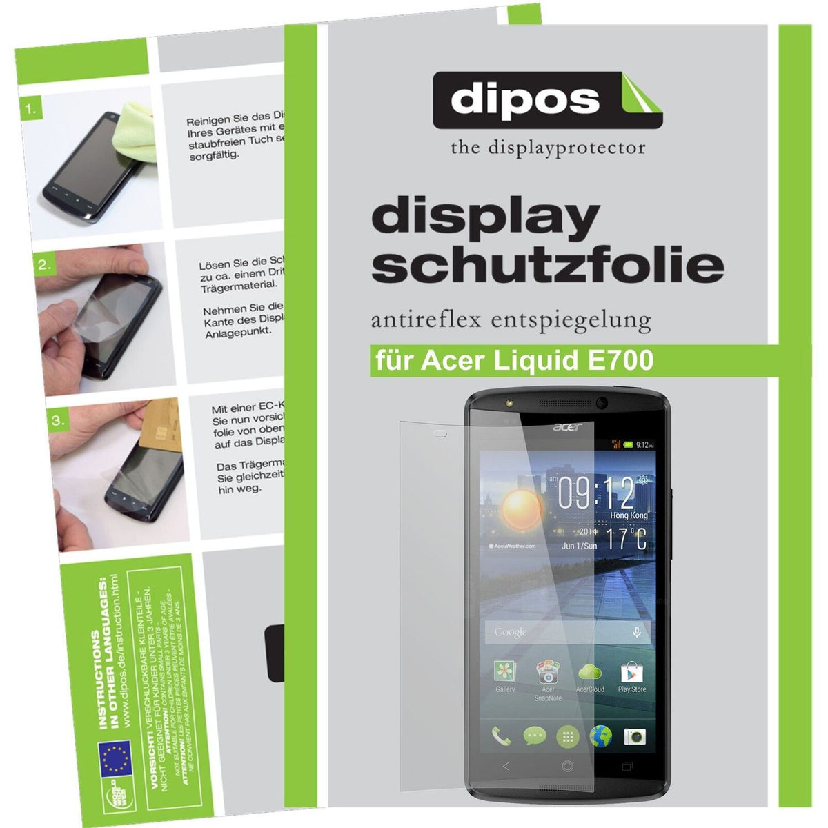 2x Schutzfolie matt für Liquid E700 Acer Display-Schutzfolie