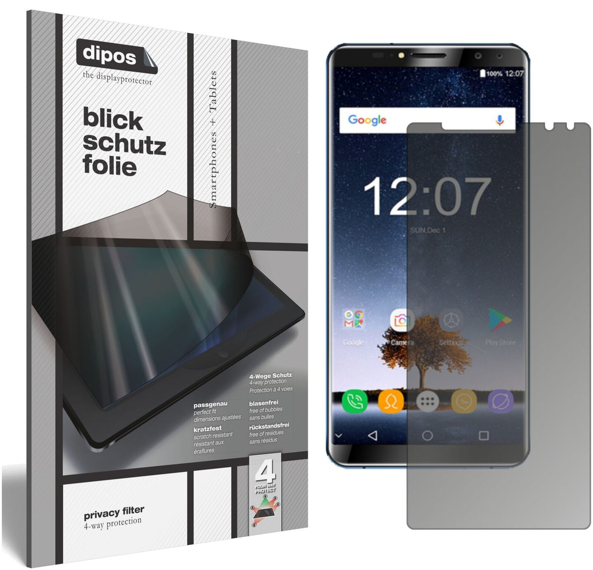 Blickschutzfolie für Oukitel K6 matt Schutzfolie Privacy