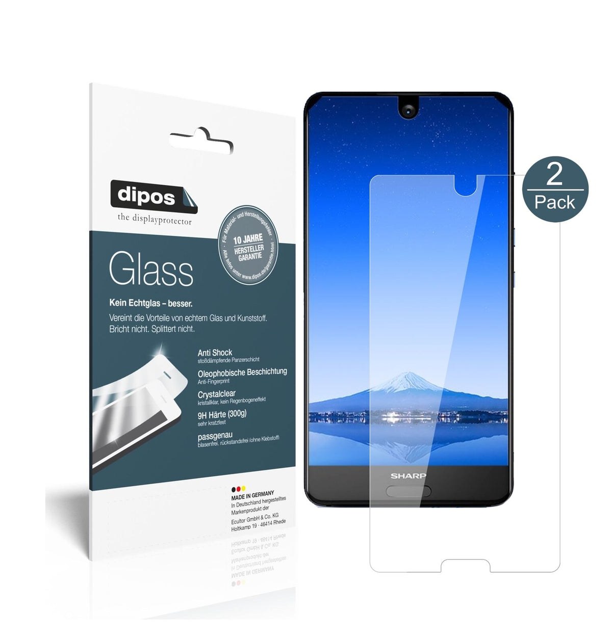 1x 9H Schutzfolie für Sharp Aquos S2 Panzerfolie
