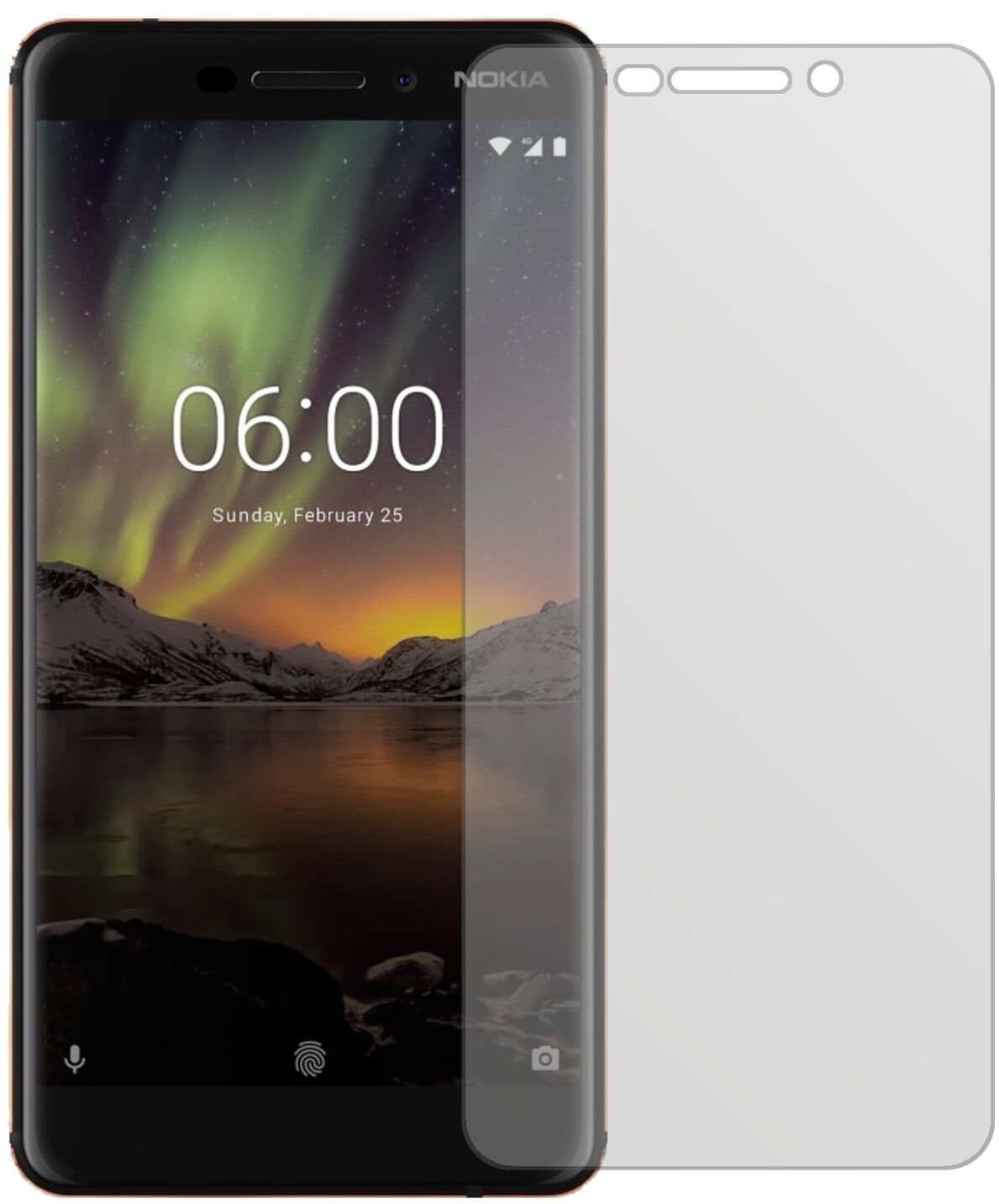 Matte Displayschutzfolie von dipos passend für Nokia 6 (2018), präziser Zuschnitt und blasenfrei montiert