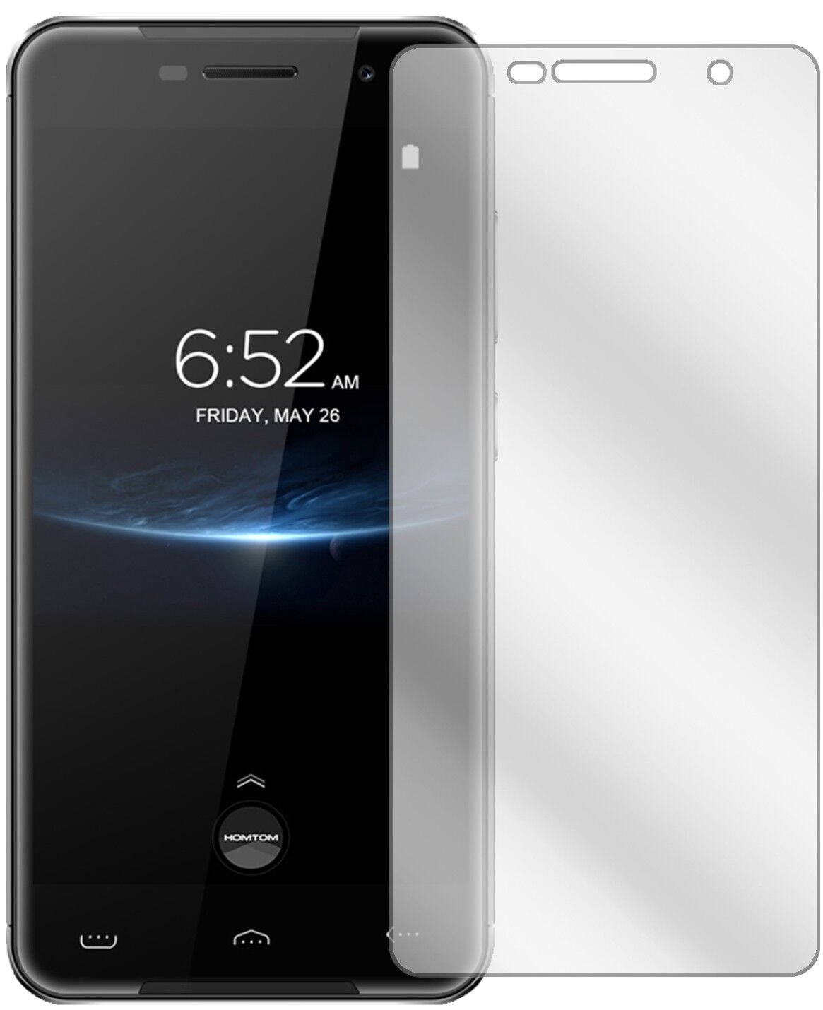 Klare Displayschutzfolie von dipos passend für HOMTOM HT37 Pro, präziser Zuschnitt und blasenfrei montiert