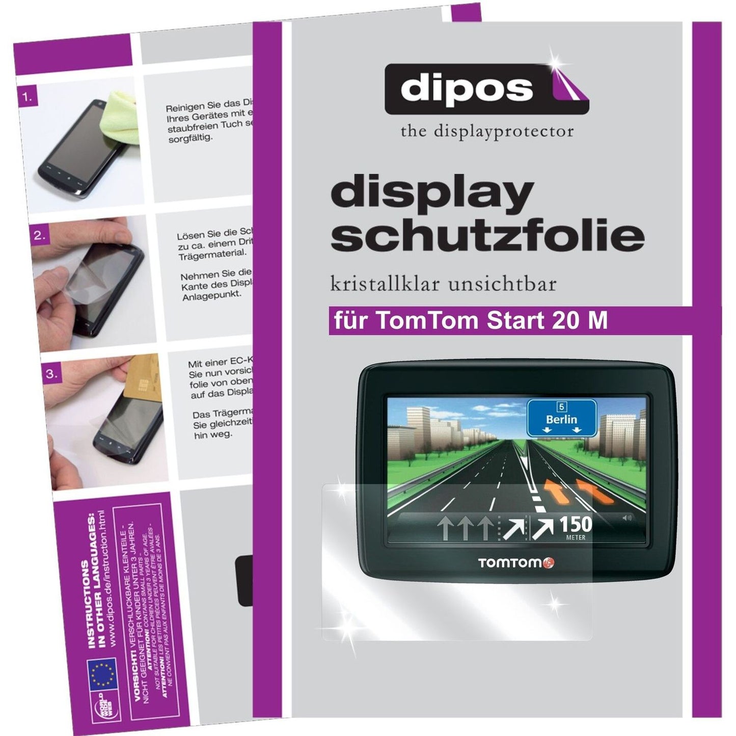 2x Schutzfolie klar für Start 20 M TomTom Display-Schutzfolie