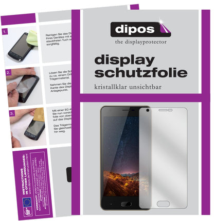 DoogeeX20 mit aufgebrachter dipos Displayschutzfolie, glasklare Darstellung ohne Einschränkungen