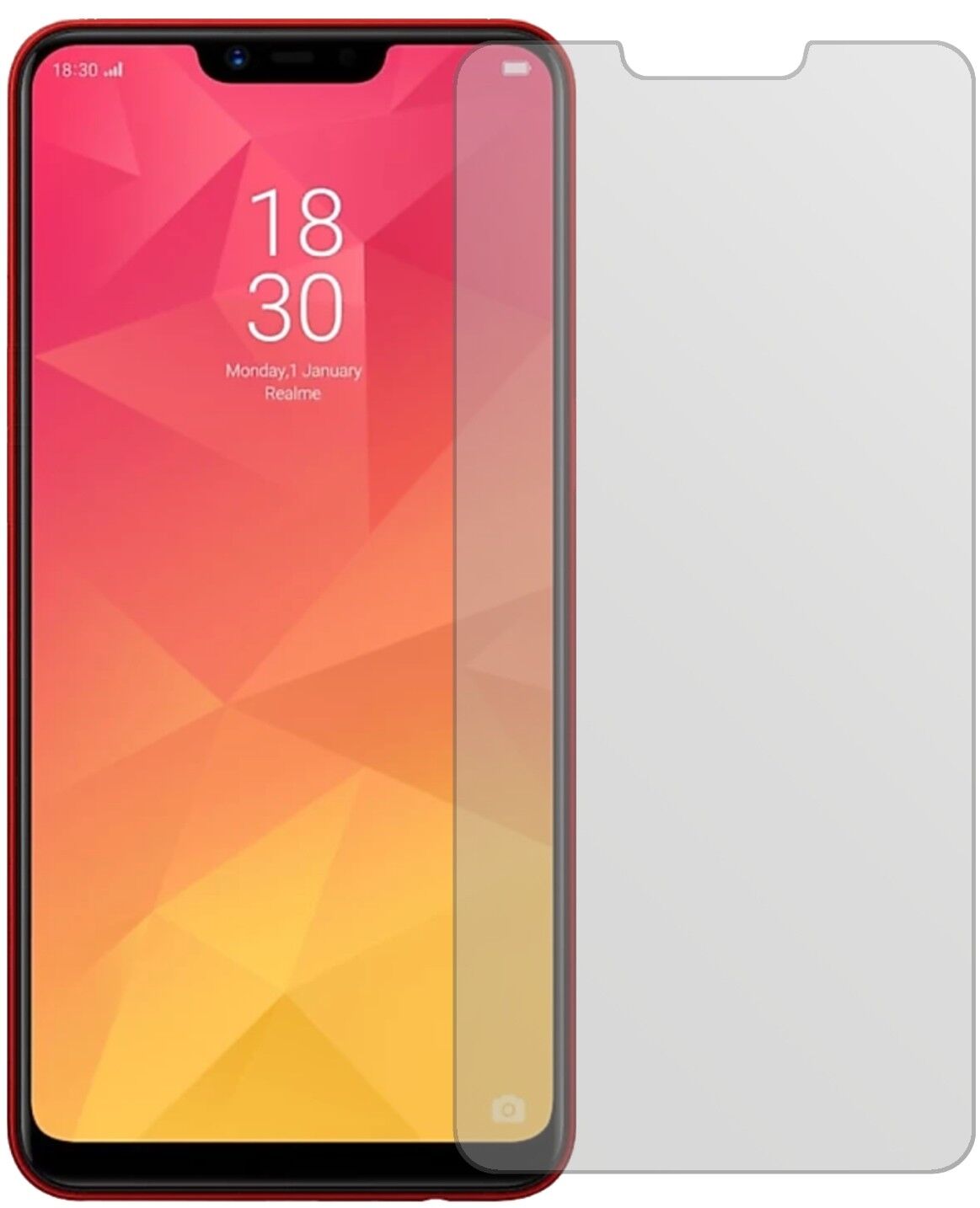 Matte Displayschutzfolie von dipos passend für Oppo Realme 2, präziser Zuschnitt und blasenfrei montiert