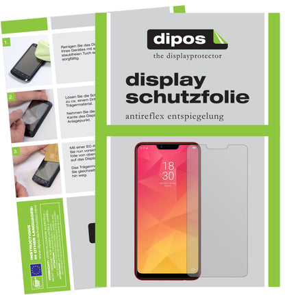 OppoRealme 2 mit aufgebrachter dipos Displayschutzfolie, die lästige Fingerabdrücke minimiert