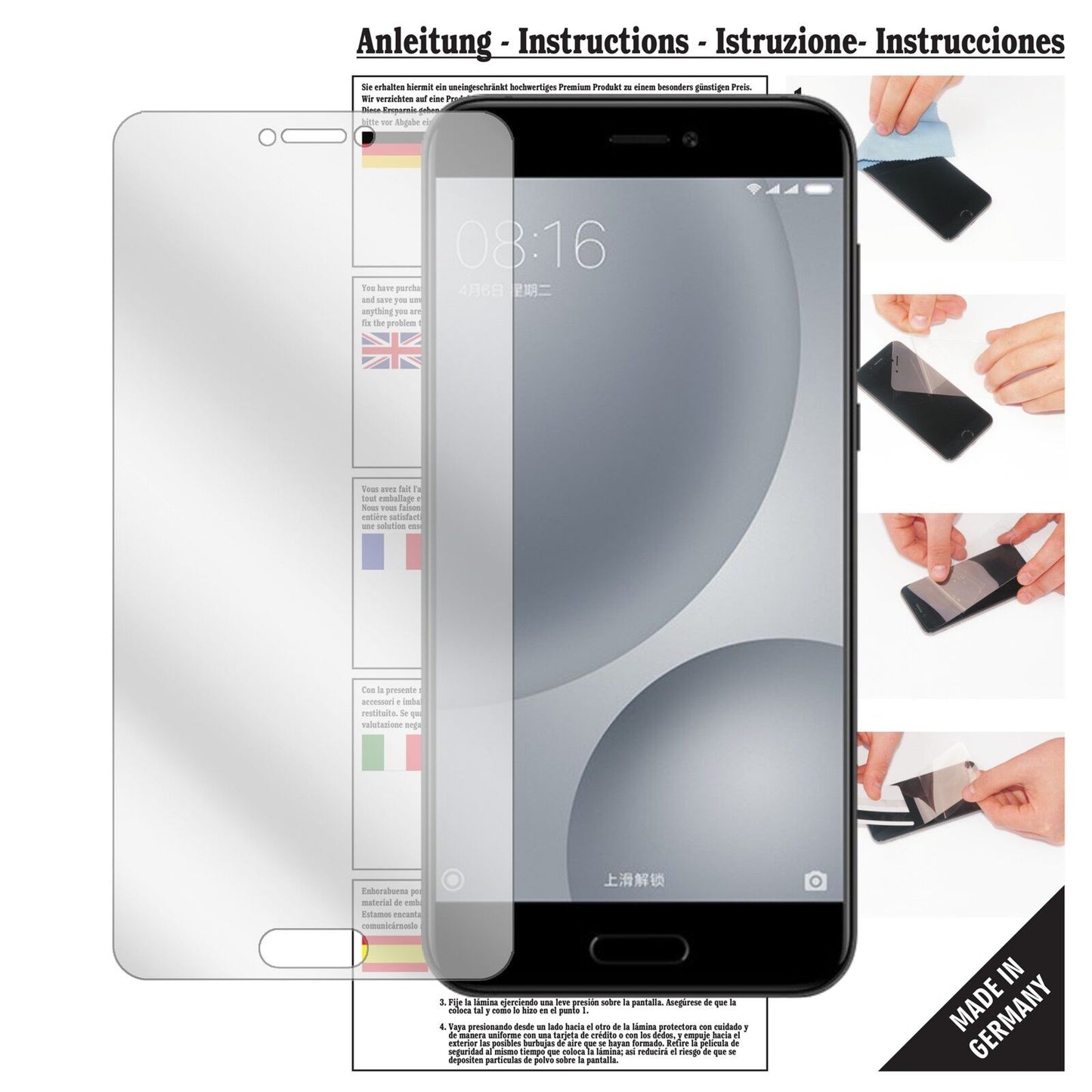 6x Schutzfolie klar für Xiaomi Mi 5c Display-Schutzfolie