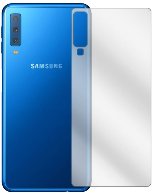 Klare Displayschutzfolie von dipos passend für Samsung Galaxy A7 (2018) Rückseite, präziser Zuschnitt und blasenfrei montiert