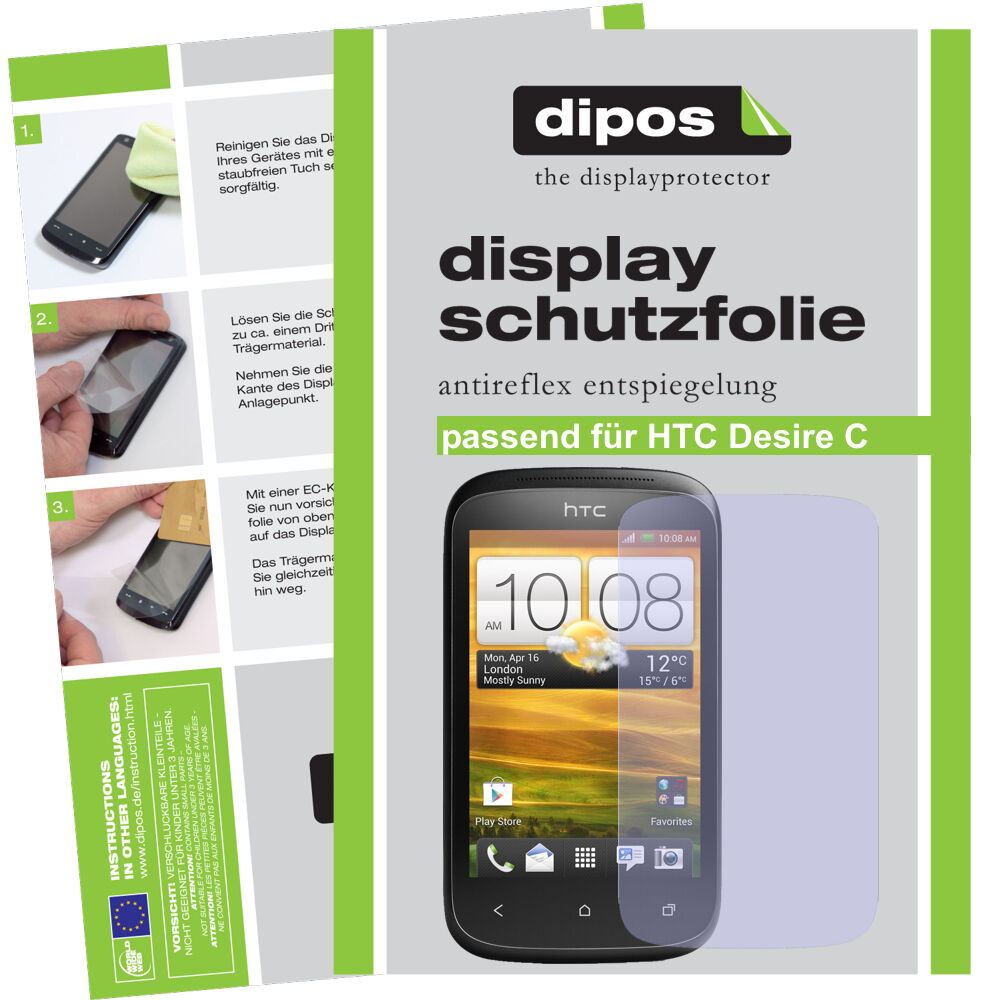 2x Schutzfolie matt für Desire C HTC Display-Schutzfolie