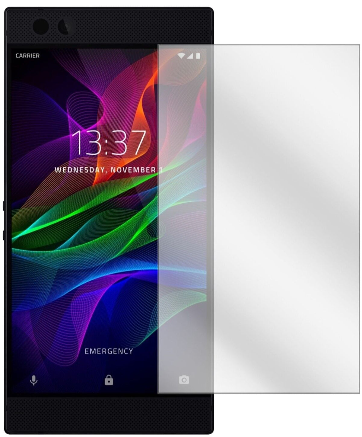 Klare Displayschutzfolie von dipos passend für Razer Phone, präziser Zuschnitt und blasenfrei montiert