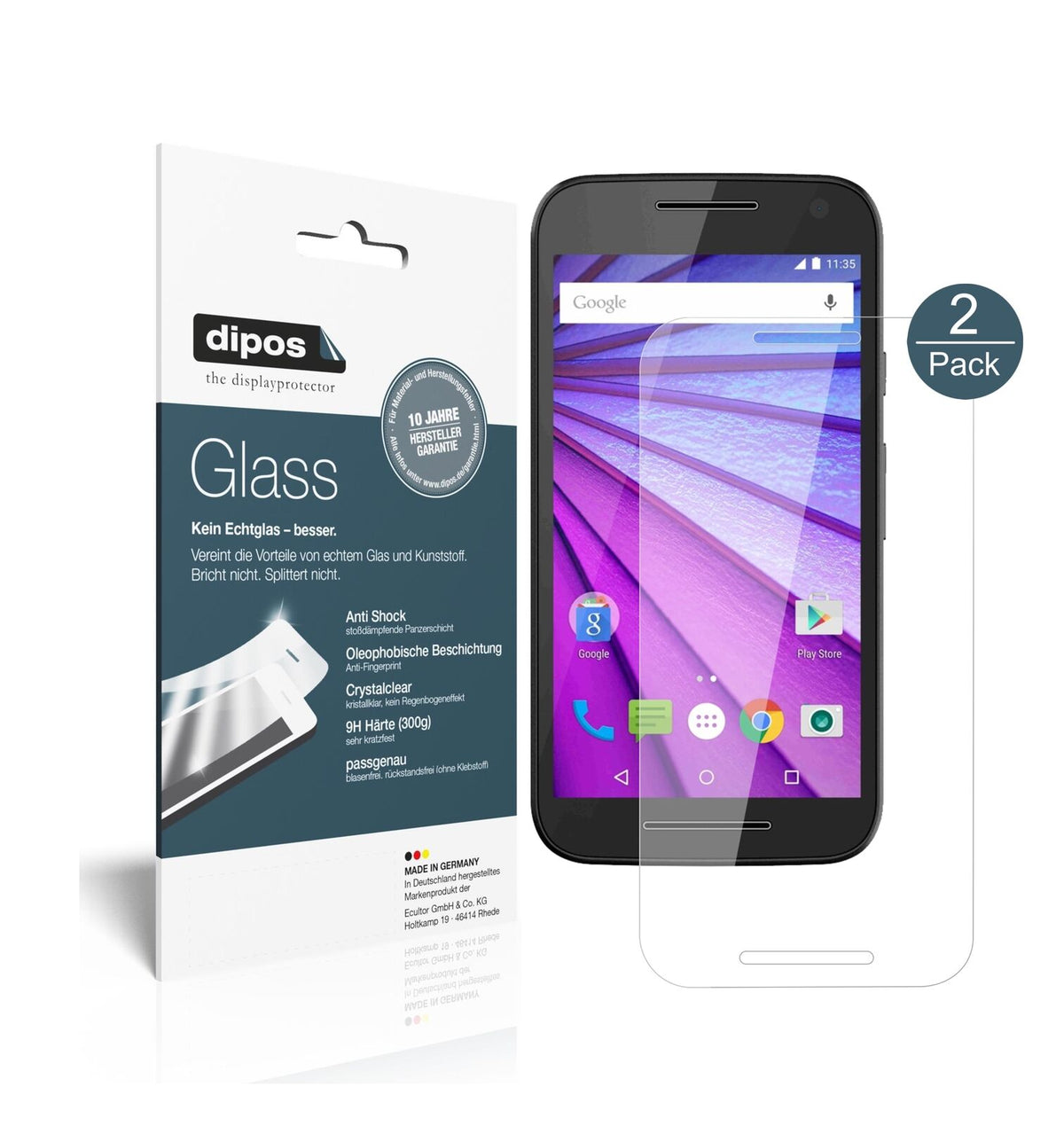 1x 9H Schutzfolie für Motorola Moto G 3. Generation Panzerfolie