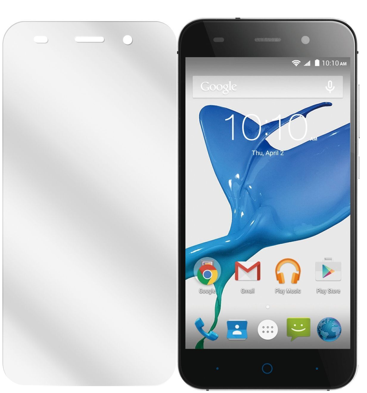 Blade V6ZTE mit aufgebrachter dipos Displayschutzfolie, glasklare Darstellung ohne Einschränkungen