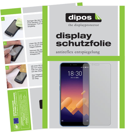 MeizuE3 mit aufgebrachter dipos Displayschutzfolie, die lästige Fingerabdrücke minimiert