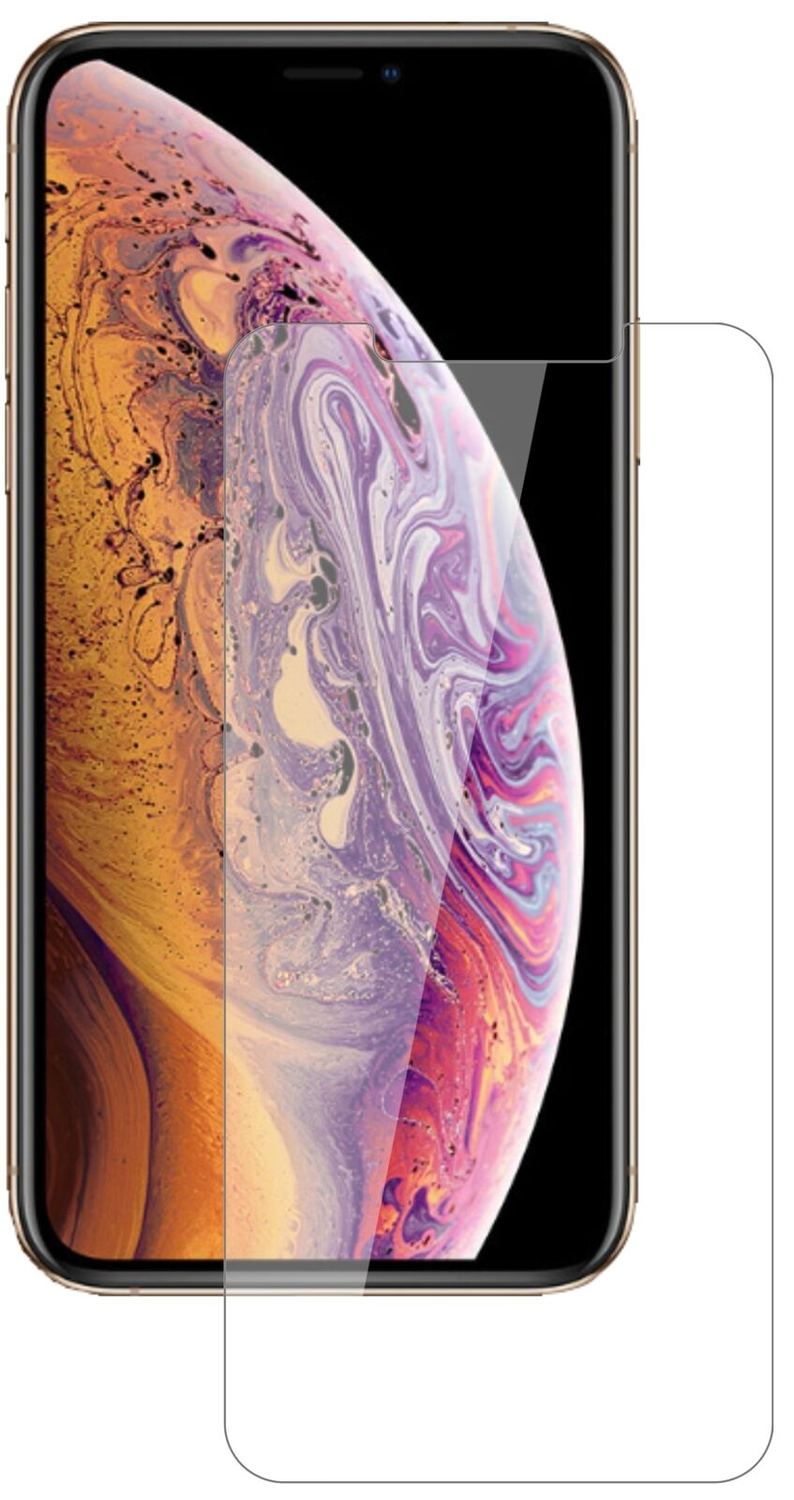 Klare Displayschutzfolie von dipos passend für Apple iPhone XS, 9H kratzfest und blasenfrei montiert