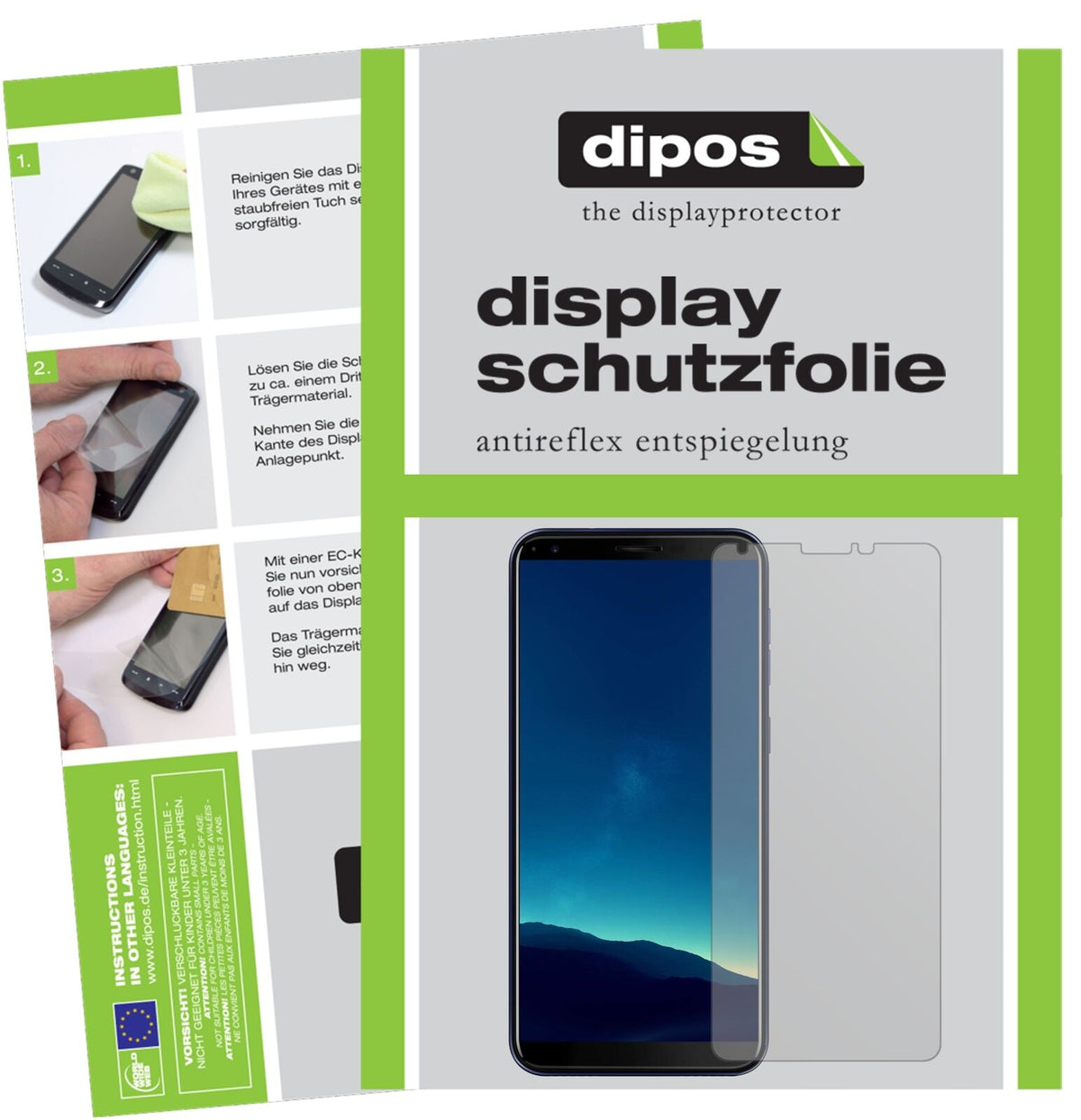 CubotR11 mit aufgebrachter dipos Displayschutzfolie, die lästige Fingerabdrücke minimiert