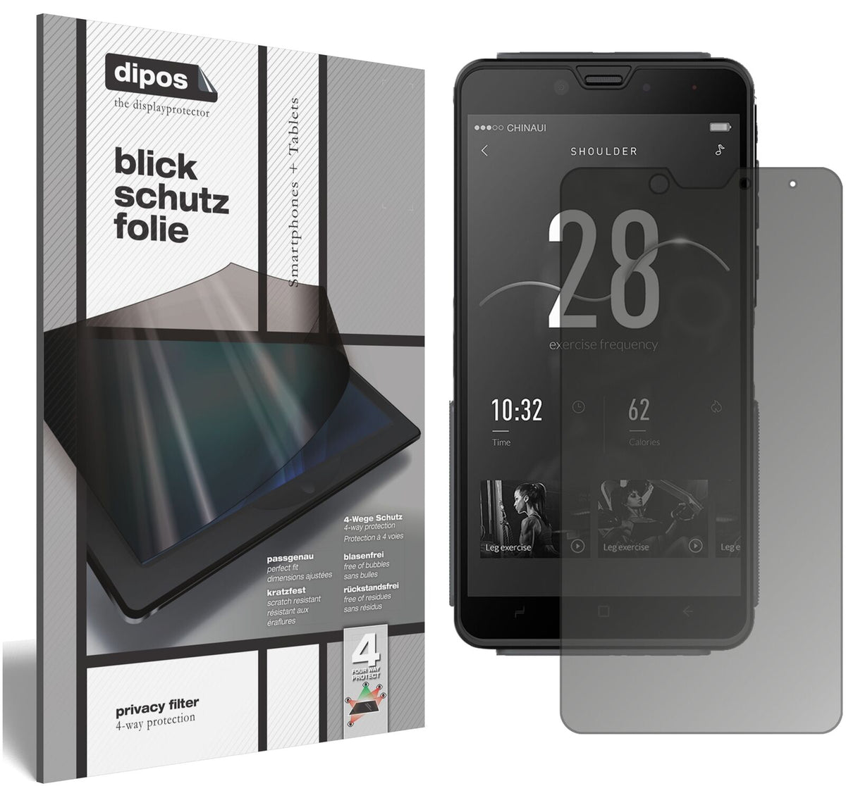 Blickschutzfolie für Elephone Fighter matt Schutzfolie Privacy