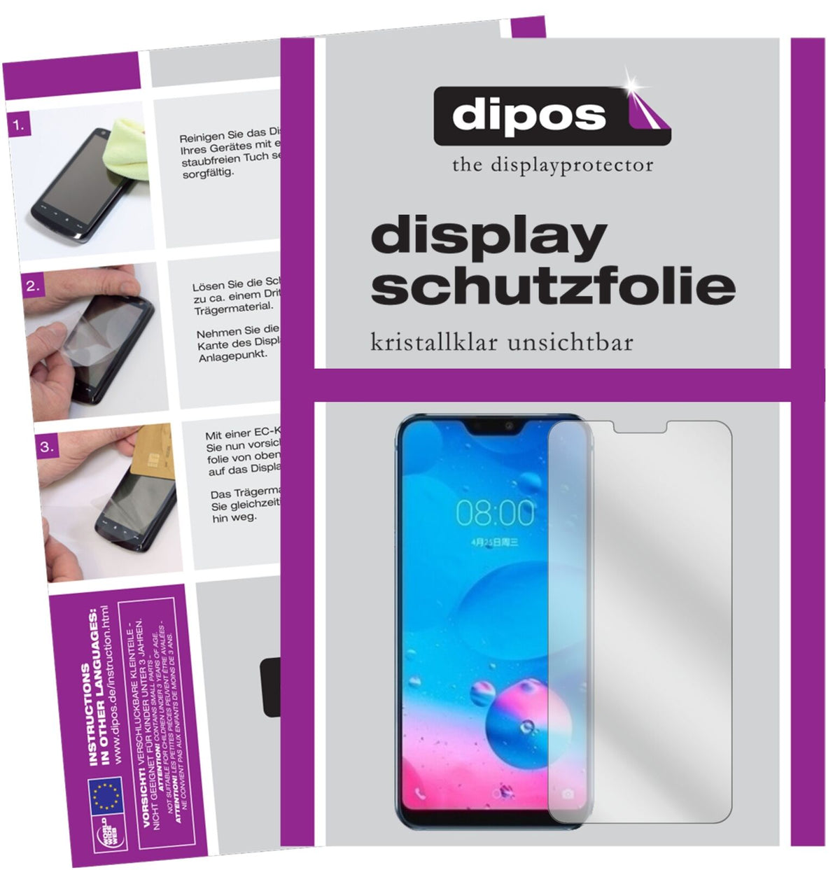 HisenseH20 mit aufgebrachter dipos Displayschutzfolie, glasklare Darstellung ohne Einschränkungen