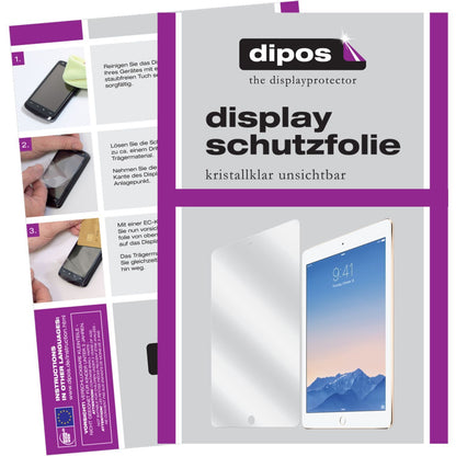 Klare Displayschutzfolie von dipos passend für iPad Pro (12,9 Zoll) Apple, präziser Zuschnitt und blasenfrei montiert