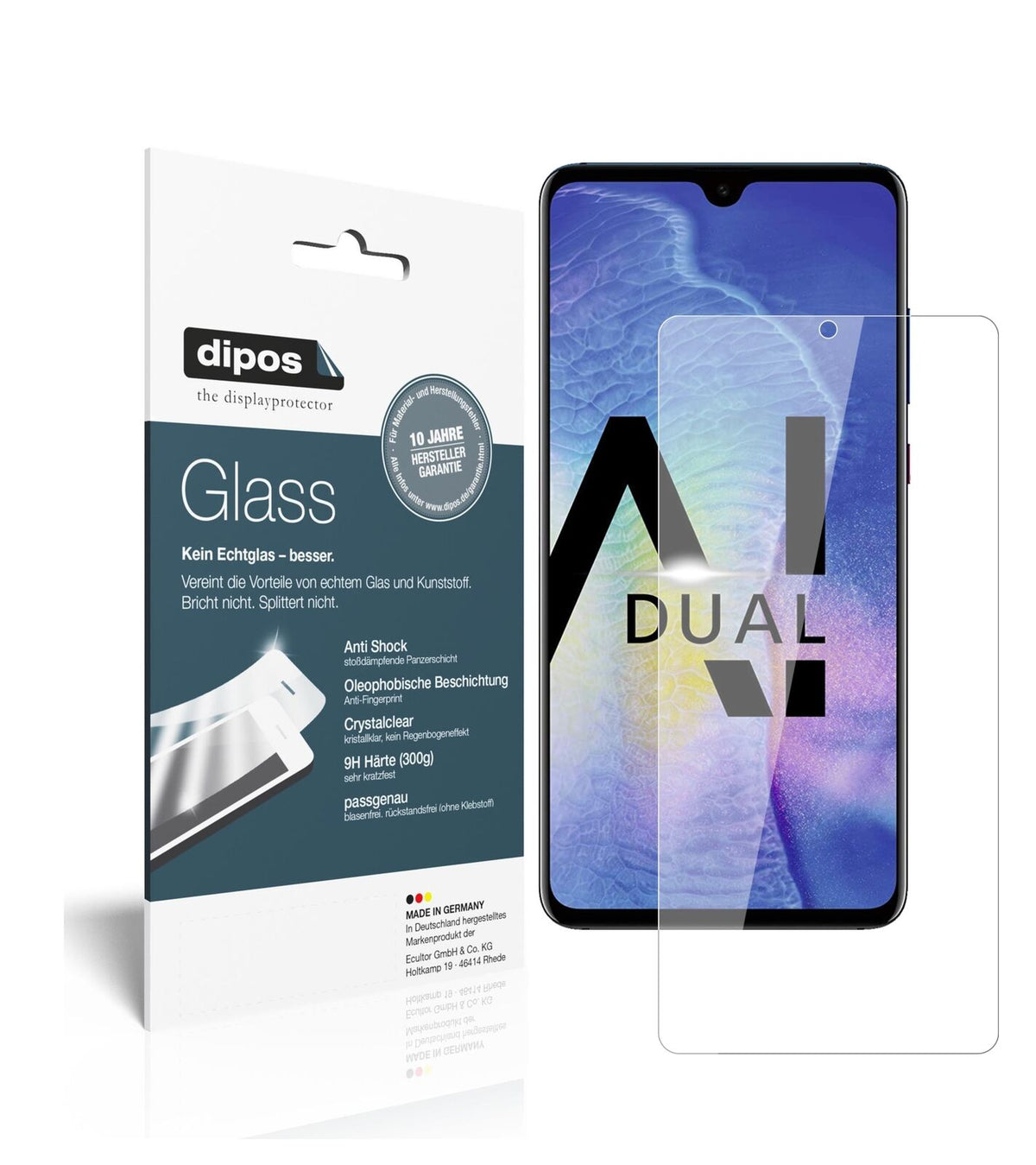 1x 9H Schutzfolie für Huawei Mate 20 Panzerfolie