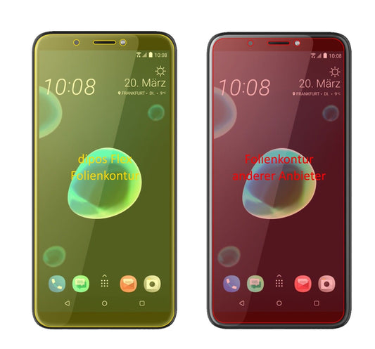2x 3D Full Cover Schutzfolie für HTC Desire 12