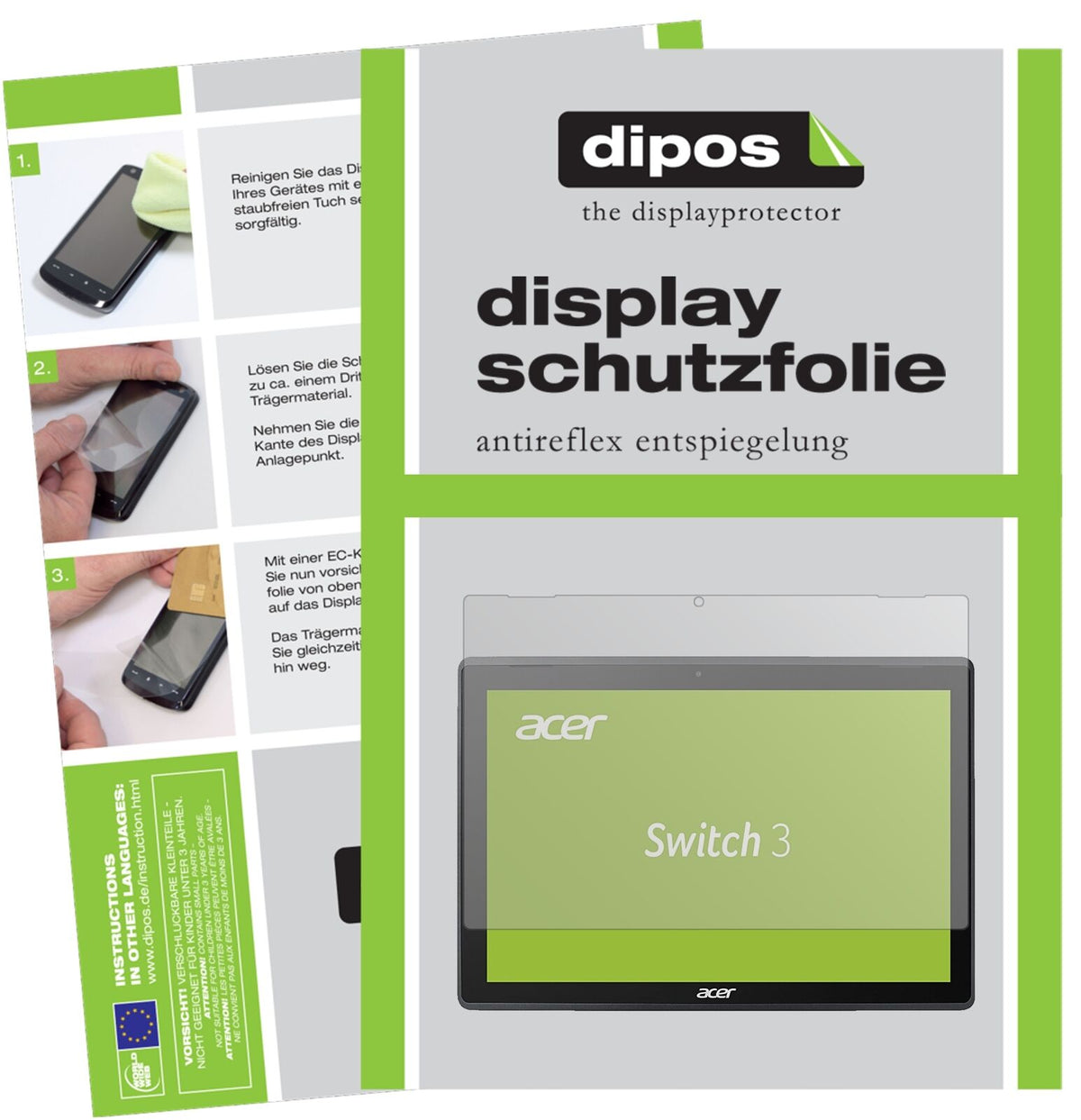1x Schutzfolie matt für Acer Switch 3 SW312-31-P7SF Display-Schutzfolie