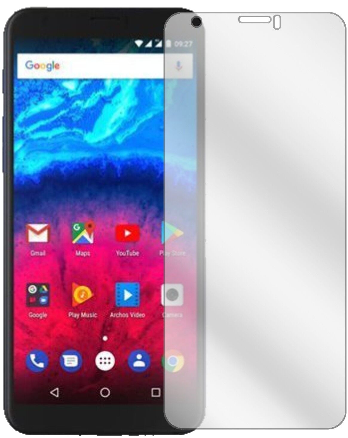 Klare Displayschutzfolie von dipos passend für Archos Core 60S, präziser Zuschnitt und blasenfrei montiert