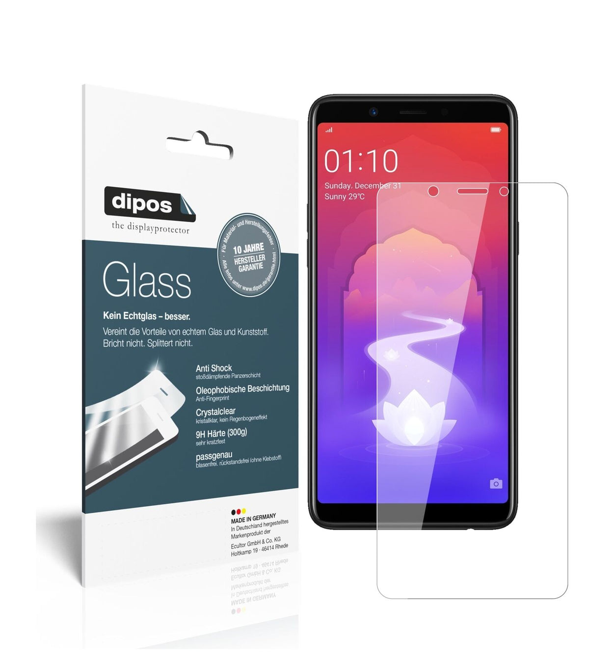 1x 9H Schutzfolie für Oppo Realme 1 Panzerfolie
